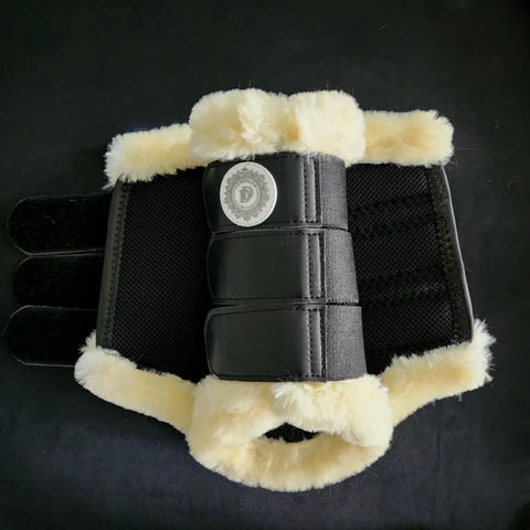 The Dressage Diva Black Breathable Air Boots With Faux Fur Trim