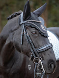 The Dressage Diva - Sound Proof Bonnet, Embroidered silver logo & diamanté crystals