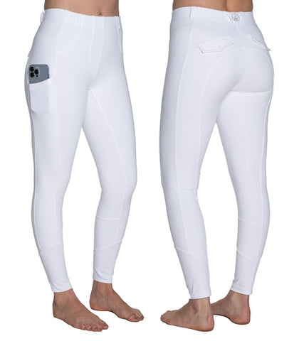 Delzani Brianna PRO WHITE Competition Horse Riding Tights