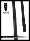 Flexible Fit Padded Leather 5/8 Billets Black Reins