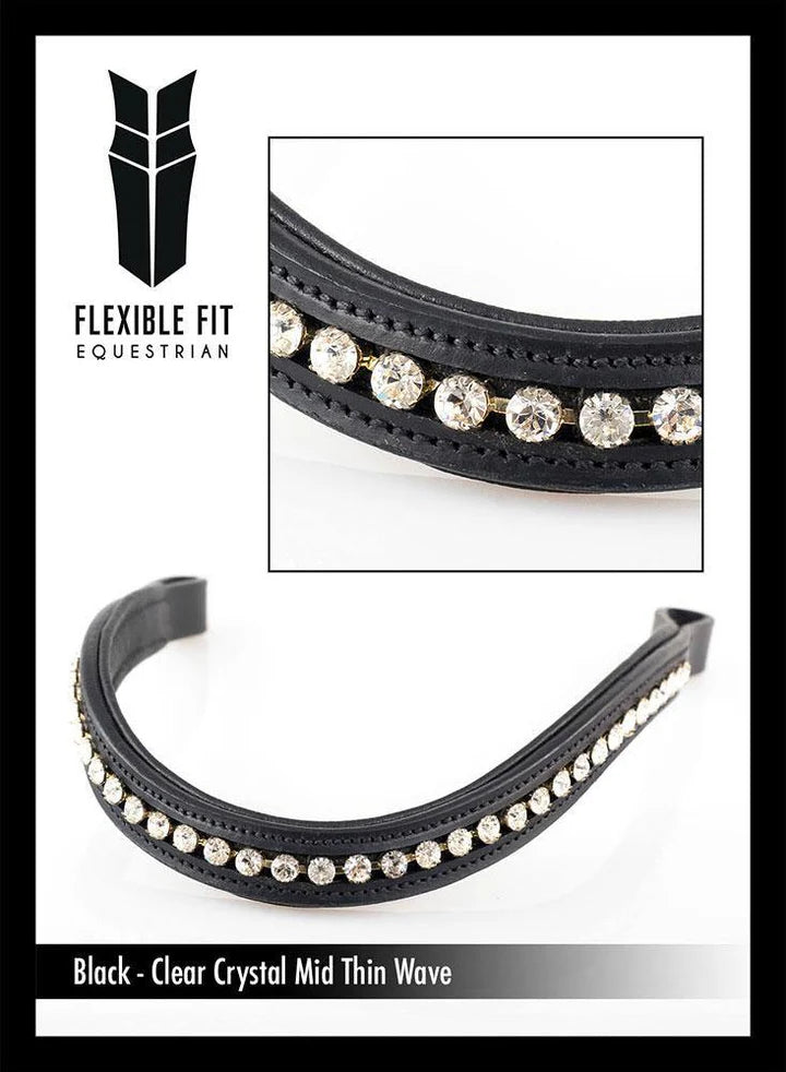Silver Clear Crystal Diamanté Browbands Blingy Sparkly Curve Shape in Silver Clear Crystal Diamanté Browbands Blingy Sparkly Curve Shape in