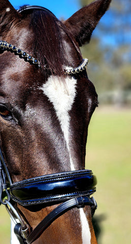 THE DRESSAGE DIVA Premium Snaffle Dressage Bridle | Black Leather