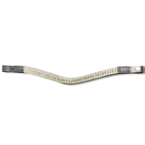 The Dressage Diva Bling Browband 5 Row Clear Crystal