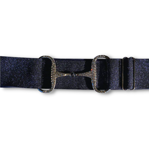 The Dressage Diva - Elastic stretch belt with Silver diamonte Bling Bit clip