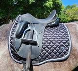 The Dressage Diva Black Satin Saddle Pad