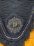 The Dressage Diva - Sound Proof Bonnet, Embroidered silver logo & diamanté crystals