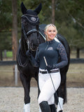 The Dressage Diva Navy Long Sleeve Competition Shirt "THE ASHLEY"