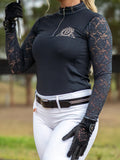 The Dressage Diva Navy Long Sleeve Competition Shirt "THE ASHLEY"