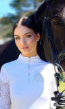The Dressage Diva ASHLEY Long Sleeve Competition Shirt WHITE