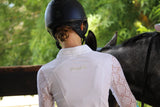 The Dressage Diva ASHLEY Long Sleeve Competition Shirt WHITE