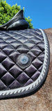 The Dressage Diva Black Satin Saddle Pad