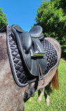 The Dressage Diva Black Satin Saddle Pad