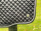 The Dressage Diva Black Satin Saddle Pad