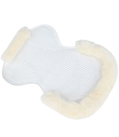 Delzani Gel Anti-slip Saddle Half Pad Clear - with Merino Cream Wool