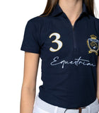 Delzani Olivia · Navy Equestrian Polo Shirt