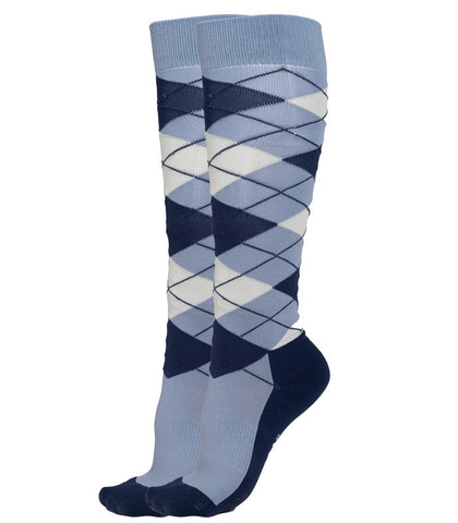 Delzani Ladies Horse Riding Socks - Argyle Blue