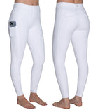 Delzani Brianna PRO WHITE Competition Horse Riding Tights