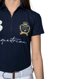 Delzani Olivia · Navy Equestrian Polo Shirt