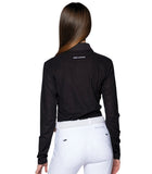 Delzani Olivia Black Equestrian Long Sleeve Polo Shirt with Zip