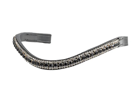 Flexible Fit Main Black & Clear Thin Crystal Wave - Black Browband