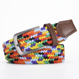 MFE New Multi-Color Elastic Woven Belt with Alloy Buckle, Suitable for Both Men and Women